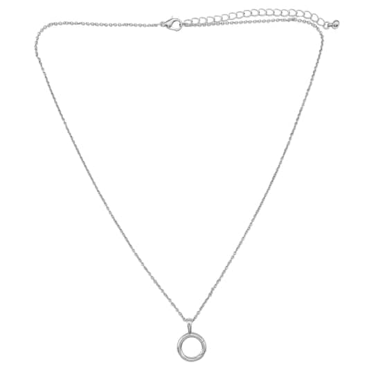 Rhodium Cable Necklace with Circle Charm Holder by Bead Landing&#x2122;